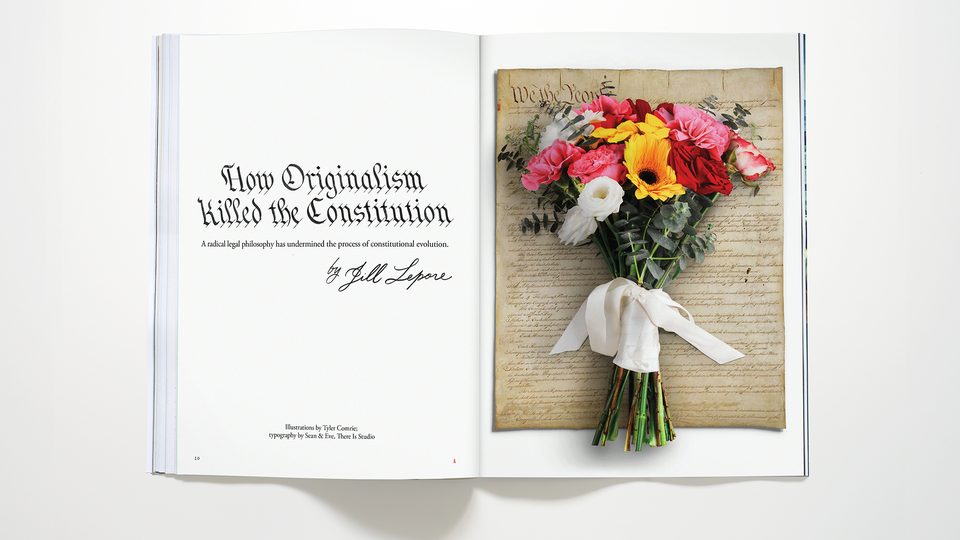 The October 2025 Atlantic magazine open to Jill Lepore's article