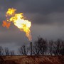 A gas flare burns at a fracking site in Pennsylvania.