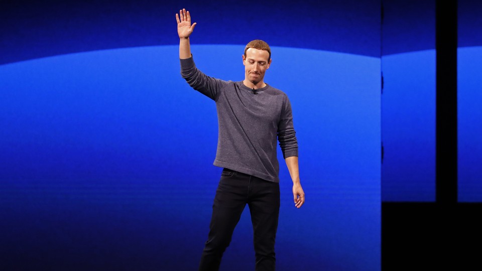 Mark Zuckerberg stands on stage at F8 2019.
