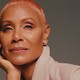 Picture of Jada Pinkett Smith with a pink blazer and matching pink hair