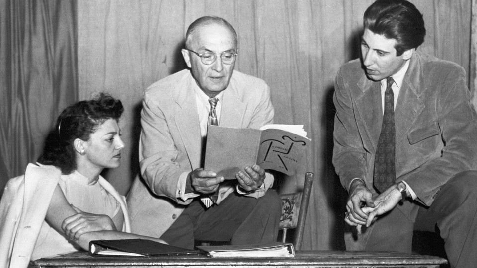 The poet William Carlos Williams reads to two young actors