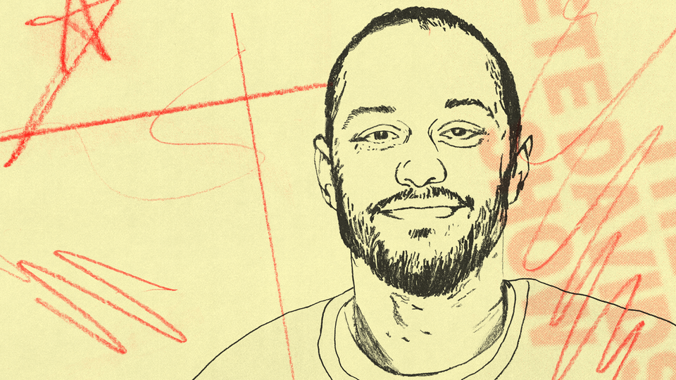 An illustration of Pete Davidson on a yellow background with red text reading "The Pete Davidson Show."