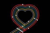 A heart made out of schematic subway lines