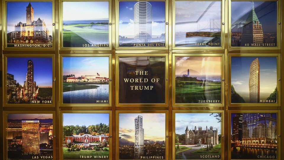Trump properties in gold frames