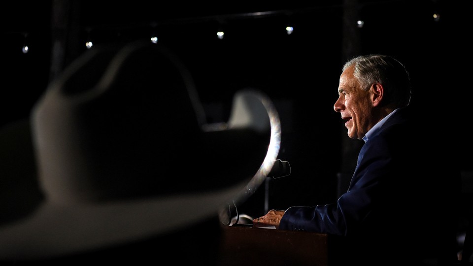 A photo of Greg Abbott speaking