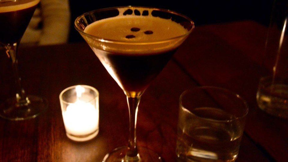 Espresso martini at a bar
