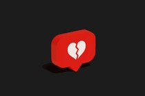 An Instagram "Like" button that features a broken heart