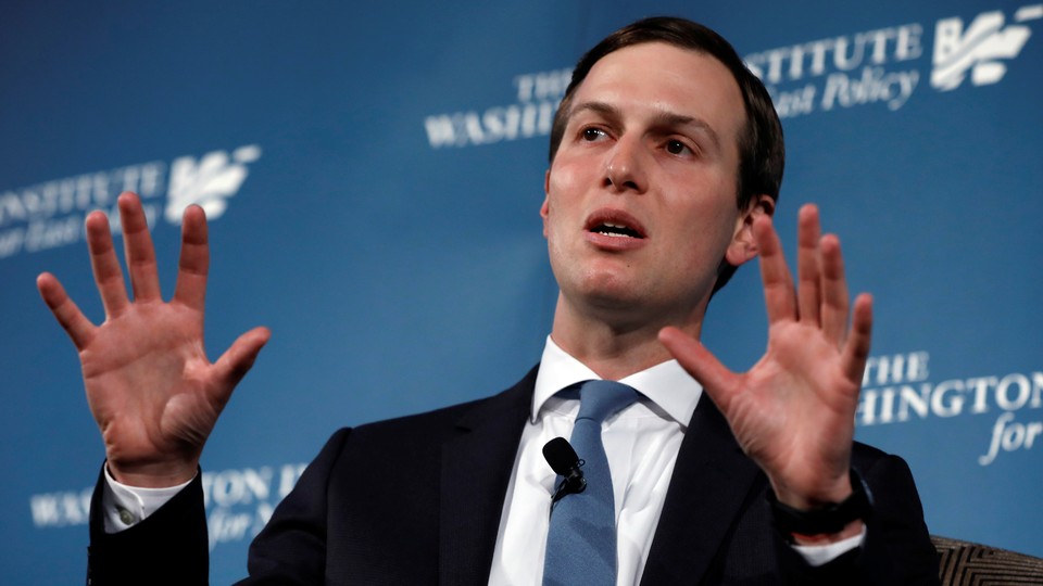 The White House senior adviser Jared Kushner speaks during a discussion titled "Inside the Trump Administration's Middle East Peace Effort" on May 2, 2019