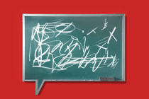 An illustration of a chalkboard with scribbles