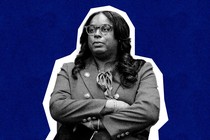 A photo-illustration showing Representative LaMonica McIver crossing her arms