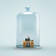 Illustration of a worker at a desk trapped inside a bell jar