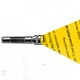 A flashlight shines on text.