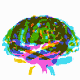 fluorescent-colored brain rotating over the words "Galaxy Brain" in all-caps serif font.