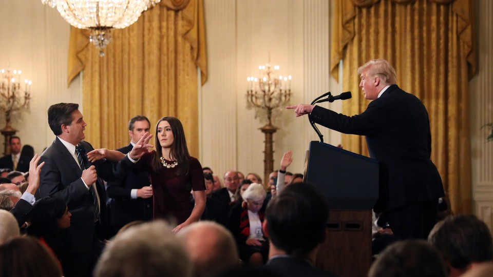 Trump and CNN's Jim Acosta at press conference after midterms