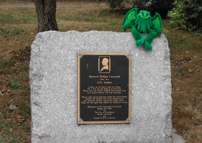 plaque honoring H.P. Lovecraft