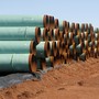 Stacked steel pipes