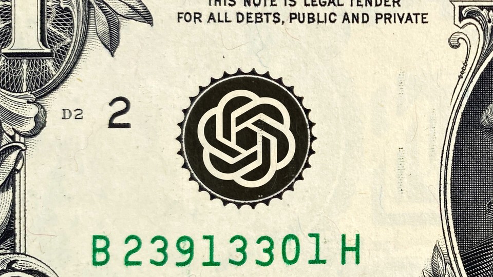 OpenAI's logo on a U.S. dollar