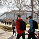Students walking on campus at the University of Utah