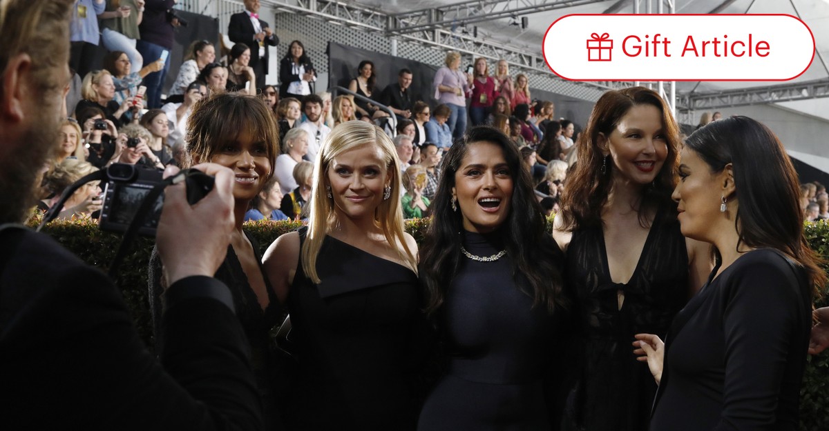 princess polly baby blue dress Women Explain Why They're Wearing Black at Golden Globes main image 0