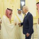 U.S. President Joe Biden (right) meets Saudi Arabian Crown Prince Mohammed bin Salman (left) at Alsalam Royal Palace in Jeddah, Saudi Arabia on July 15, 2022.