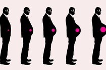 A man's belly growing over time