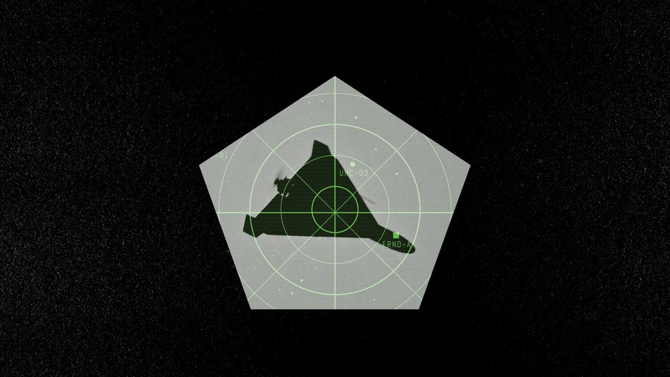 Illustration of a Shahed 136 through a lens of a drone interceptor