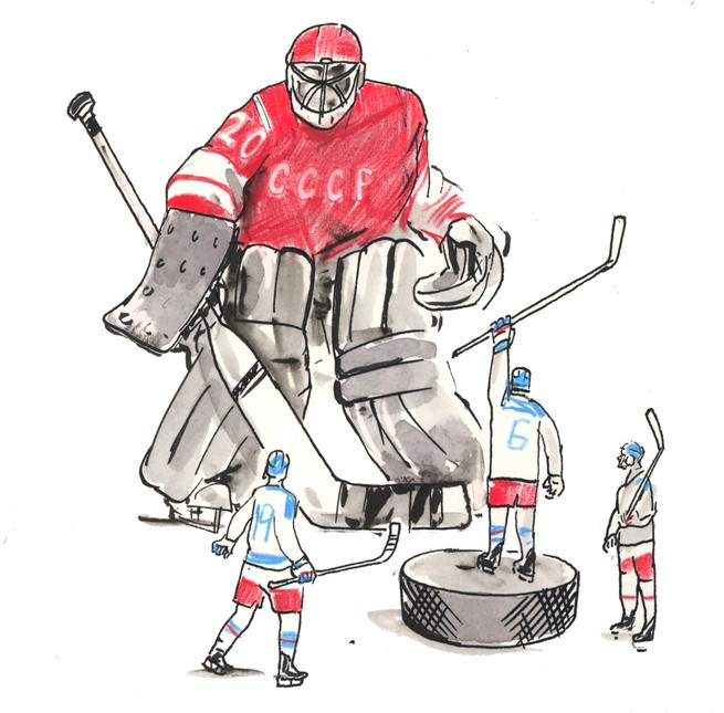 Illustration of hockey players