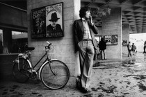 photo of Tom Stoppard smoking