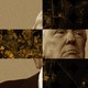 President Donald Trump overlaid with satellite images of targets in Iran.