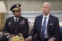 Kenan Thompson and James Austin Johnson in an 'SNL' skit