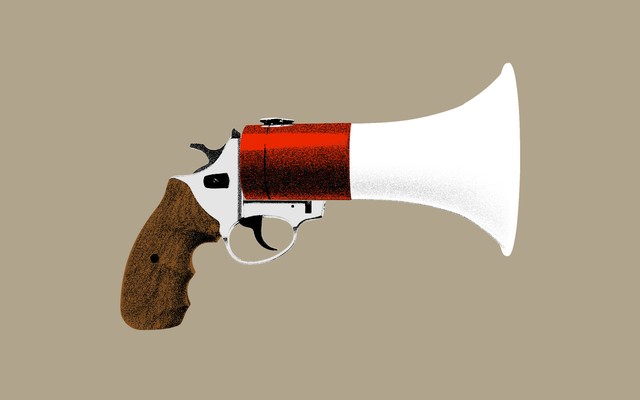 An illustration of a gun and a megaphone
