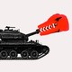 Illustration of a tank with a boxing glove