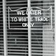 Restaurant with the sign "We Cater to White Trade Only," Lancaster, Ohio, USA, Ben Shahn, Farm Security Administration, August 1938