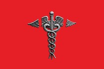 The Rod of Asclepius with broken wings