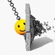 Art of a wrecking ball with a smiley face on it