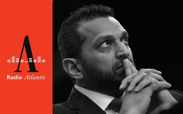 A black-and-white photo of Kash Patel