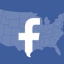 The continental United States with the Facebook logo superimposed