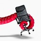 An octopus arm grabbing an office chair