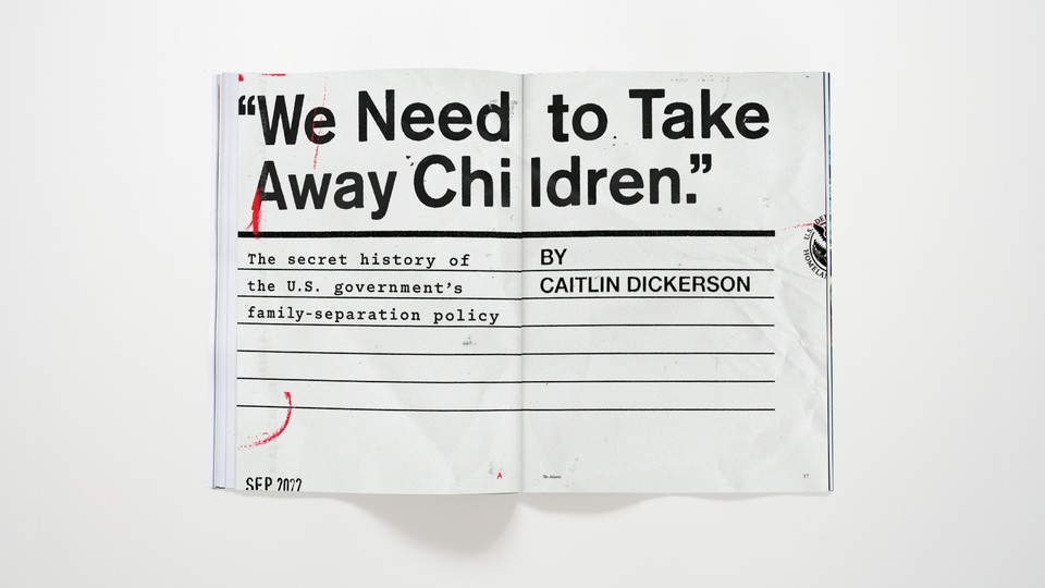 photo of magazine open to spread "We Need to Take Away Children"