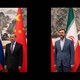 Representatives of Russia and China in one frame and Iran in another