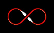 A nasal swab twisted into an infinity sign