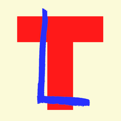 An illustration of a letter "T" with an "L" drawn over.