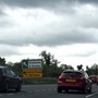 A sign for customs and excise is seen on the motorway approaching the border between Northern Ireland and Ireland on July 13, 2017. 
