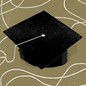 An illustration of a graduation cap with a long string attached