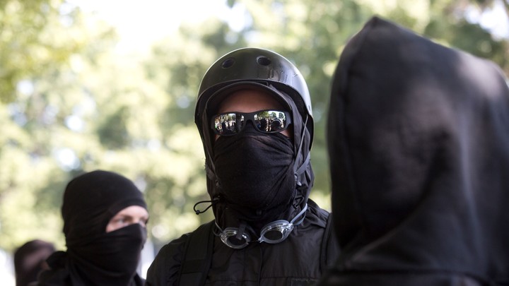 Antifa protesters in 2017