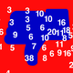 Against a red backdrop, a blue thumbs-down icon is overlaid with an assortment of numbers.