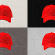 Illustration showing four quadrants with rotating MAGA hats
