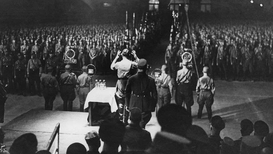 Hitler speaking at Berliner Sportpalast