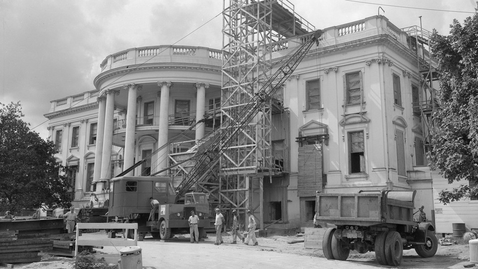 The White House under renovation