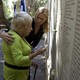 Holocaust survivor Marga Spiegel at Holocaust memorial site